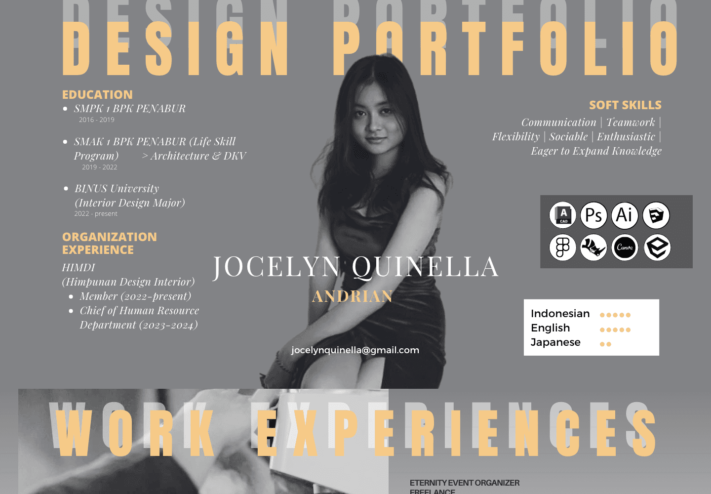 Portfolio Canva Jocelyn sebelum didesain ulang