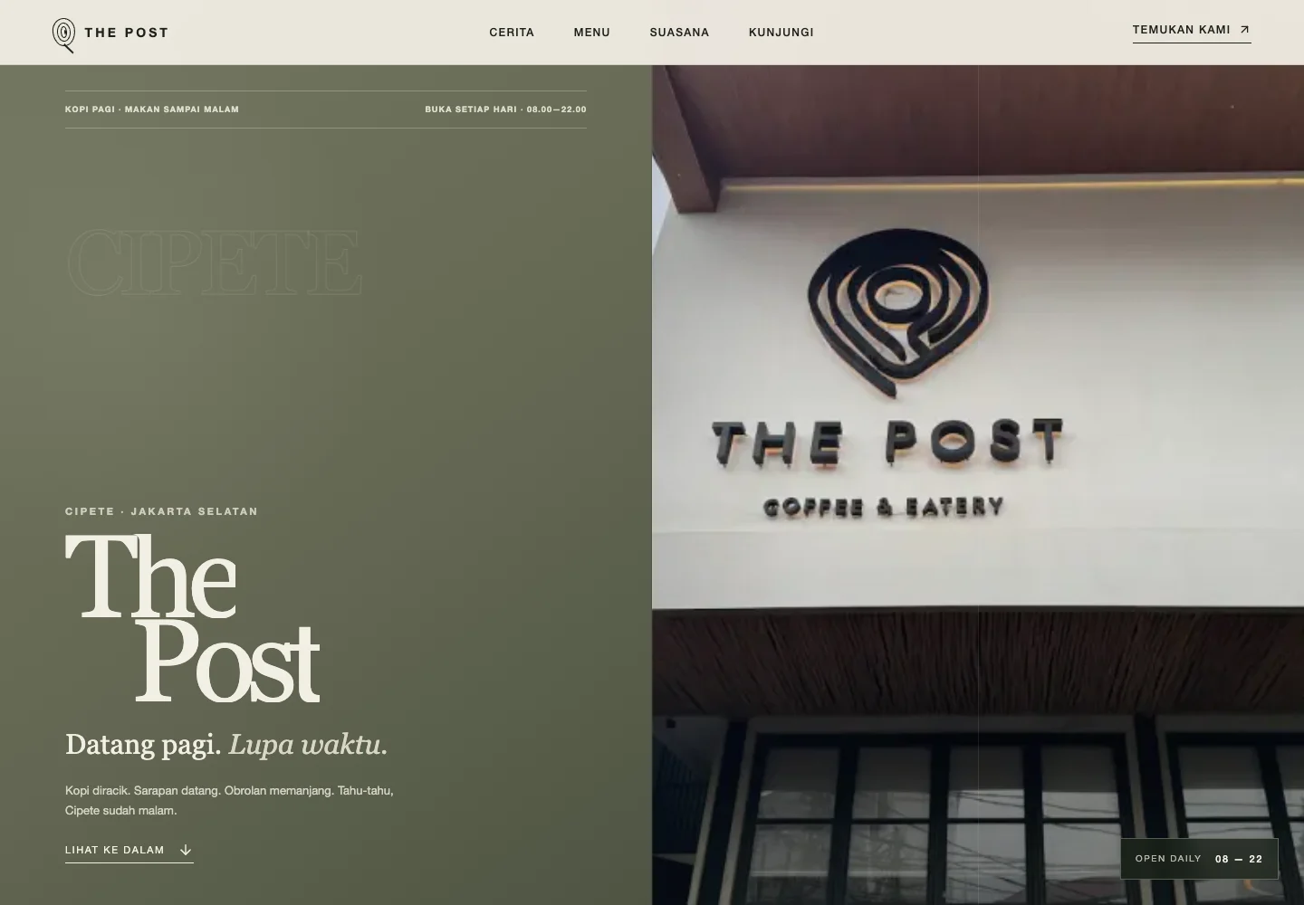 Tampilan website The Post